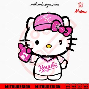 Pink Hello Kitty Kansas City Royals SVG, PNG, DXF, EPS, Designs