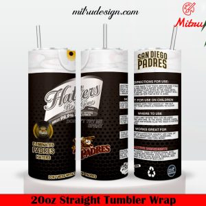 San Diego Padres Haters Be Gone 20oz Skinny Tumbler Wrap PNG, Sublimation