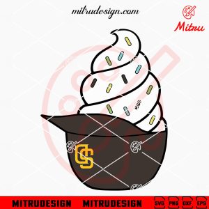 San Diego Padres Ice Cream Hat SVG, PNG, DXF, EPS, Instant Download