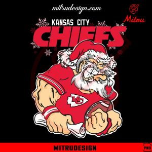 Santa Claus Kansas City Chiefs PNG, Chiefs Football Christmas PNG