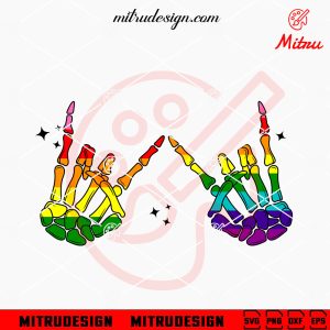 Skeleton Rock Hand Pride SVG, Funny Gay Pride SVG, PNG, DXF, EPS, Digital Download