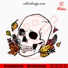 Autumn Leaves Skull SVG, Spooky Skull SVG, Autumn Halloween SVG, PNG, DXF, EPS