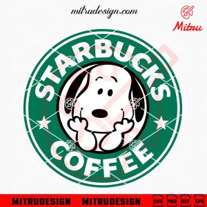 Snoopy Starbucks Coffee SVG, PNG, DXF, EPS, Instant Download
