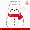 Snowman Cat SVG, Cute Kitten Christmas Winter SVG, PNG, DXF, EPS
