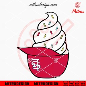 St Louis Cardinals Ice Cream Hat SVG, PNG, DXF, EPS, Cut File