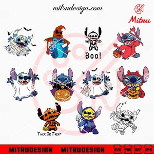 Stitch Halloween Bundle SVG, Boo SVG, Trick Or Treat SVG, Ghost SVG ...