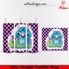 Stitch Sulley And Mike 20oz Skinny Tumbler Wrap, Stitch Monsters Inc Tumbler Template PNG