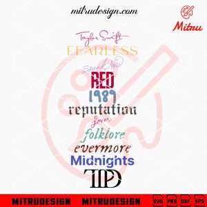 Taylor Swift Albums SVG, The Eras Tour SVG, Swiftie TTPD SVG, PNG, DXF, EPS, Cricut