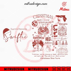 Taylor Swift Merch Christmas Tree Farm SVG, Santa's Favorite Swiftie SVG, For Shirts