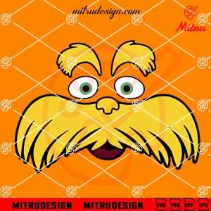The Lorax Face SVG, PNG, DXF, EPS, Instant Digital Download