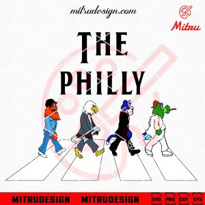 Philly Mascots The Beatles Abbey Road SVG, Funny Philadelphia Sports SVG, PNG, DXF, EPS