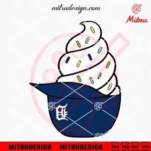 Detroit Tigers Ice Cream Hat SVG, PNG, DXF, EPS, Digital Clipart