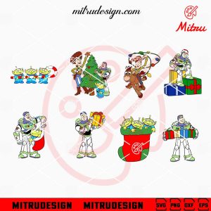 Toy Story Christmas Bundle SVG, Woody, Buzz Lightyear, Alien Xmas SVG, Cut Files
