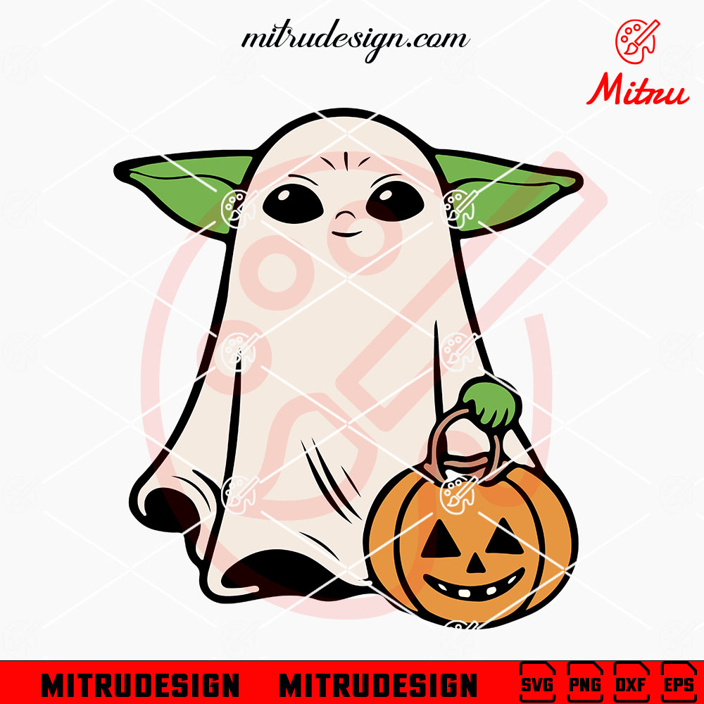 Cute Baby Yoda Halloween Ghost SVG, PNG, DXF, EPS, Vector Cute Baby Yoda Halloween Ghost SVG, PNG, DXF, EPS, Vector