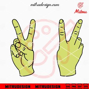 Zombie Hand SVG, Peace Sign Hand Halloween SVG, PNG, DXF, EPS, Cut Files