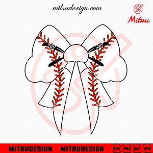Baseball Bow SVG, Cute Baseball SVG, Baseball Girl SVG, PNG, DXF, EPS, Files