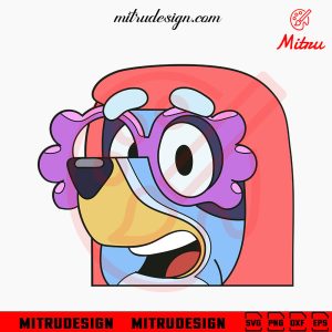 Bluey Janet Face SVG, Funny Janet SVG Car Decal, Digital Download