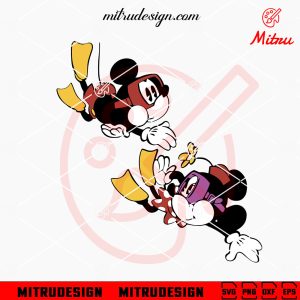 Mickey Minnie Swimming SVG, Summer Beach SVG, Cute Swim SVG, PNG, DXF, EPS