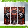 Chicago Bears Glitter Helmet 20oz Skinny Tumbler Wrap Template PNG Digital Download