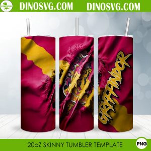 Gryffindor Claw Rip 20oz Skinny Tumbler Wrap Template PNG