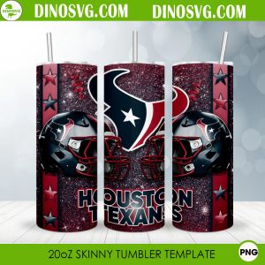 Houston Texans Glitter Helmet 20oz Skinny Tumbler Wrap Template PNG Digital Download