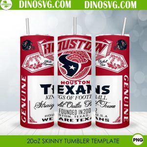 Houston Texans King Of Football Budweiser 20oz Skinny Tumbler Wrap Template PNG