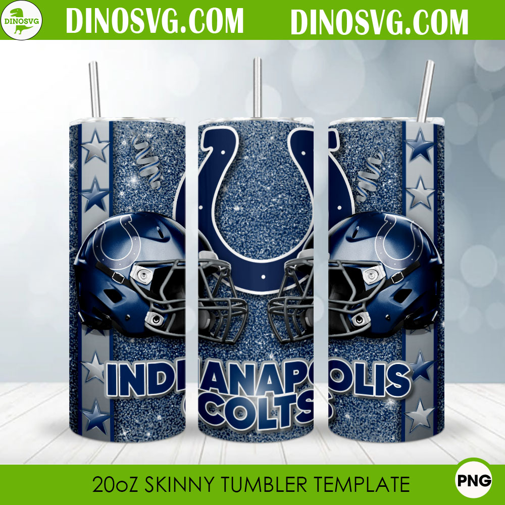 Indianapolis Colts Glitter Helmet 20oz Skinny Tumbler Wrap Template PNG ...
