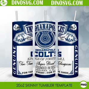 Indianapolis Colts King Of Football Budweiser 20oz Skinny Tumbler Wrap Template PNG