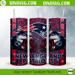 New England Patriots Glitter Helmet 20oz Skinny Tumbler Wrap Template PNG Digital Download