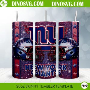 New York Giants Glitter Helmet 20oz Skinny Tumbler Wrap Template PNG Digital Download