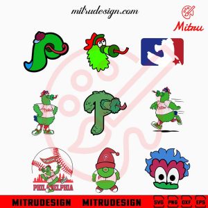 Philadelphia Phillies Phanatic Mascot SVG Bundle, Phillie Phanatic SVG, PNG, DXF, EPS Files