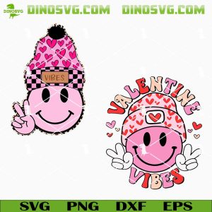 Smiley Face Valentine's Day SVG, Valentine Vibes SVG