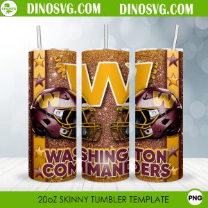 Washington Commanders Glitter Helmet 20oz Skinny Tumbler Wrap Template PNG Digital Download