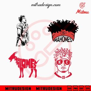 Patrick Mahomes Bundle SVG, Goat Mahomes SVG, Mahomes Chiefs SVG, Cricut Digital Download