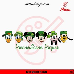 Mickey Friends Shenanigans Squad PNG, Disney St Patrick’s Team PNG, Funny Leprechaun PNG