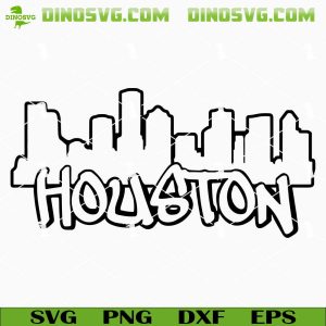 Houston Skyline Graffiti SVG, Houston City SVG