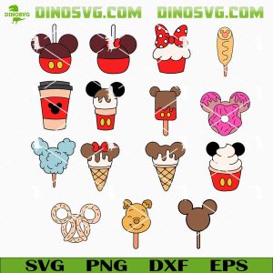 Disney Snacks SVG Bundle, Mickey Mouse Cream SVG, Disney Drinks And Foods SVG