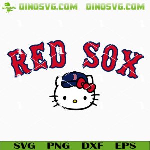Hello Kitty Head Boston Red Sox SVG, Cute Red Sox 2025 SVG
