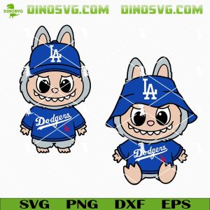 Labubu Los Angeles Dodgers SVG, Cute Monster Dodgers SVG PNG DXF EPS Cut Files