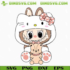 Labubu x Hello Kitty SVG, Cute SVG, Kawaii SVG