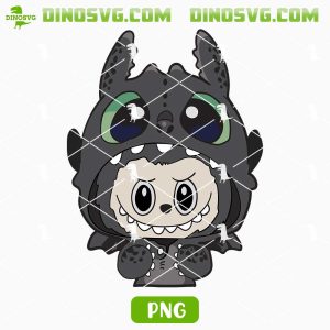 Labubu Toothless Dragon PNG, How To Train Your Dragon Labubu PNG Files