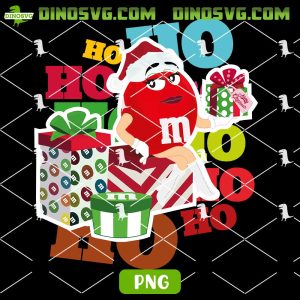 Ho Ho Ho M&M PNG, Red M&M Santa Hat PNG, Funny Candy Christmas PNG File