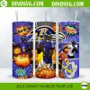 Baltimore Ravens Team Retro 20oz Skinny Tumbler Wrap PNG, Ravens NFL Tumbler Design Files