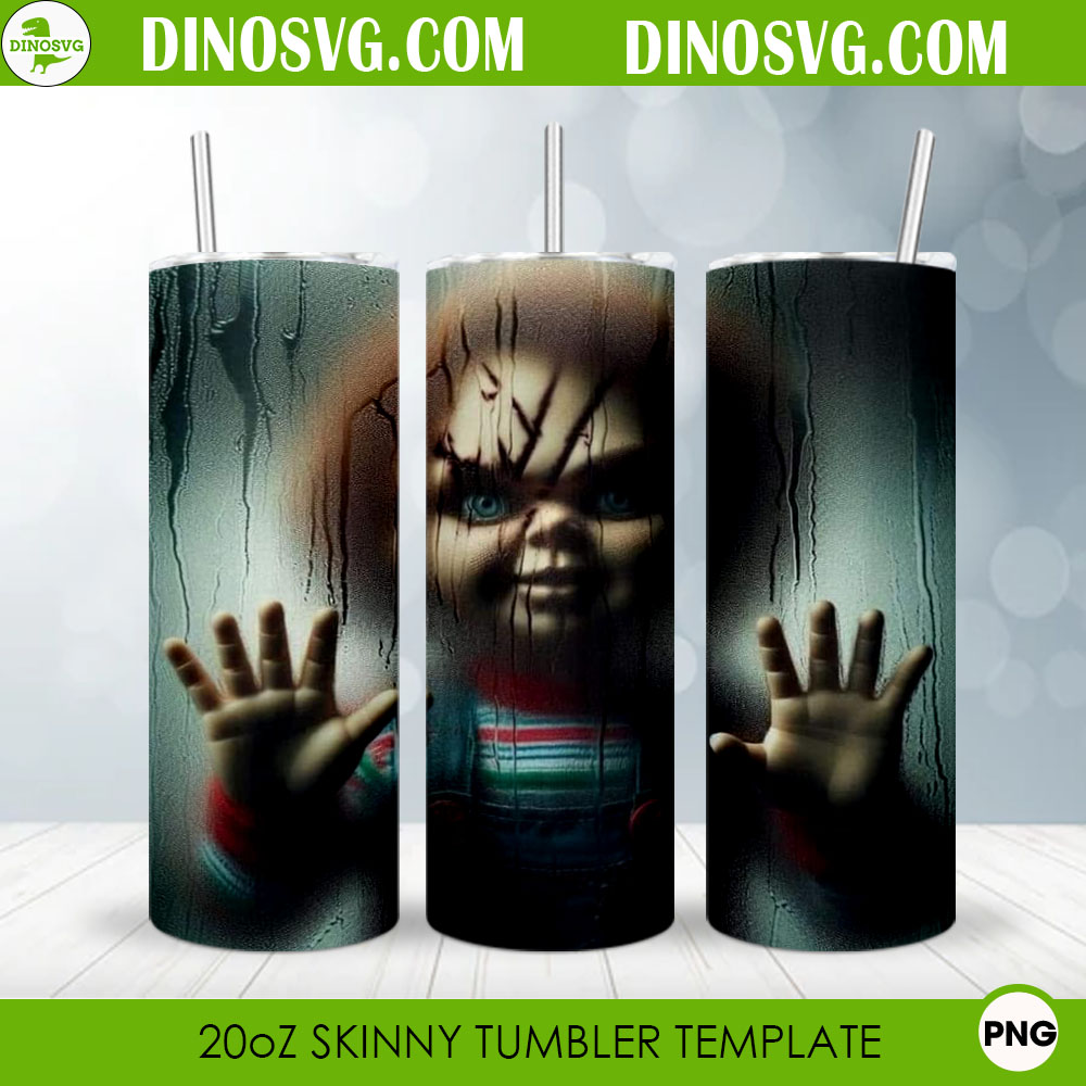 Chucky Doll 20oz Skinny Tumbler Wrap PNG, Horror Character Halloween Tumbler Printable Chucky Doll 20oz Skinny Tumbler Wrap PNG, Horror Character Halloween Tumbler Printable