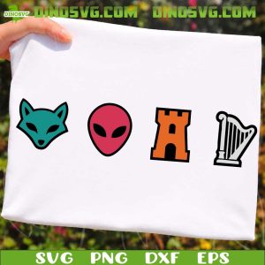 Spurs Fox Alien Castle Harper SVG, San Antonio Basketball Icons SVG Cricut Files