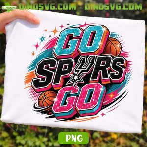 Go Spurs Go Art PNG, Retro San Antonio Spurs PNG, NBA Team PNG Clipart