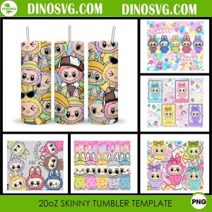 Labubu The Monsters 20oz Skinny Tumbler Wrap PNG, Cute Doll Printable Tumbler Design