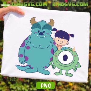 Monster Inc Friends Chibi PNG, Mike Boo And Sully PNG, Cute Cartoon PNG Design