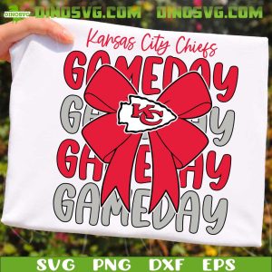 Kansas City Chiefs Coquette Bow SVG, Chiefs Game Day SVG Cricut