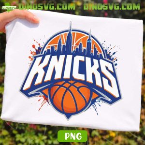 Knicks Splatter PNG, New York Basketball PNG Shirt Designs